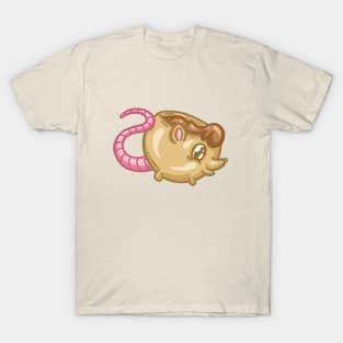 Cute Baby Rat Coffee Cup Cartoon Illustration T-Shirt